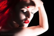 Rothaarige Frau Beauty Fotoshooting in Unterfarrnbach