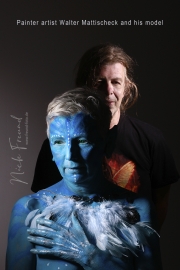 Der Künstler und sein Model Bodypainting in Nürnberg Galerie