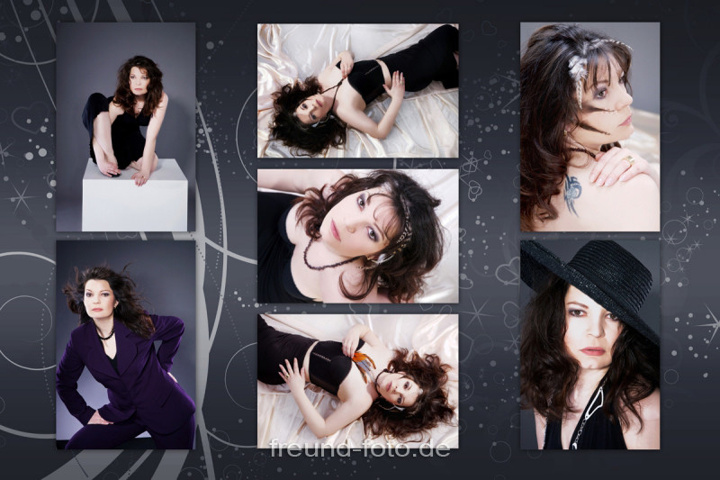 Maxi Classic Fotoshooting Gutschein 8 Frau mit tollem Make Up beim Fotoshooting auf Bild Collage