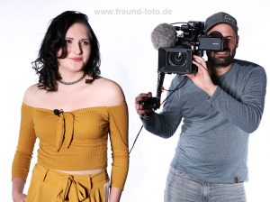 Model Vivien und Kameramann Stefan für Kabel 1 Fernsehdreh Fotoshooting für Fernsehproduktion Kabel 1