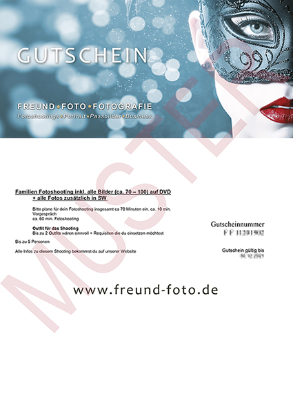 Gutschein PDF Dokument Fotoshooting Gutschein als PDF Datei